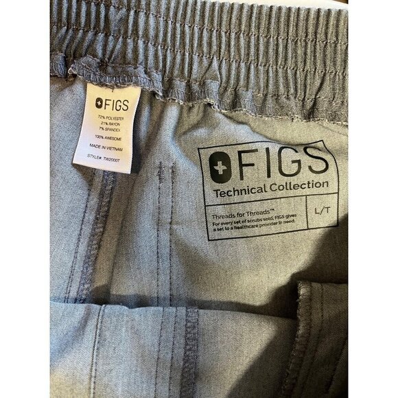 FIGS Yola Skinny Scrub Pants Graphite Gray Womens Large Tall TW2000T Nurse - Picture 8 of 8